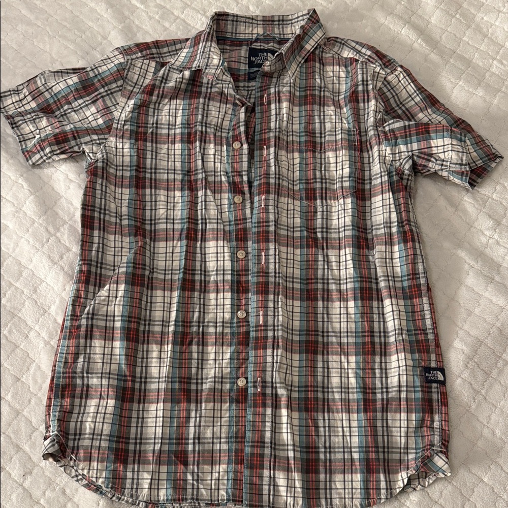 The North Face Men's Plaid Button Down Shirt - Red, Blue, White